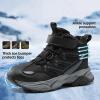 imageJMFCHI Kids Hiking Boots Boys Girls Outdoor Walking Climbing Sneaker Comfortable Nonslip Snow Shoes Hiker Boot Antiskid Steel Buckle Sole8196kblack