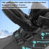 imageJMFCHI Kids Hiking Boots Boys Girls Outdoor Walking Climbing Sneaker Comfortable Nonslip Snow Shoes Hiker Boot Antiskid Steel Buckle Sole8196kblack Blue