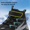 imageJMFCHI Kids Hiking Boots Boys Girls Outdoor Walking Climbing Sneaker Comfortable Nonslip Snow Shoes Hiker Boot Antiskid Steel Buckle Sole8196kblack Blue
