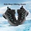 imageJMFCHI Kids Hiking Boots Boys Girls Outdoor Walking Climbing Sneaker Comfortable Nonslip Snow Shoes Hiker Boot Antiskid Steel Buckle Sole8196kblack Blue