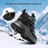 imageJMFCHI Kids Hiking Boots Boys Girls Outdoor Walking Climbing Sneaker Comfortable Nonslip Snow Shoes Hiker Boot Antiskid Steel Buckle Sole8196kblack Blue