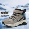 imageJMFCHI Kids Hiking Boots Boys Girls Outdoor Walking Climbing Sneaker Comfortable Nonslip Snow Shoes Hiker Boot Antiskid Steel Buckle Sole8196kbromn