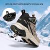 imageJMFCHI Kids Hiking Boots Boys Girls Outdoor Walking Climbing Sneaker Comfortable Nonslip Snow Shoes Hiker Boot Antiskid Steel Buckle Sole8196kbromn