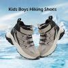 imageJMFCHI Kids Hiking Boots Boys Girls Outdoor Walking Climbing Sneaker Comfortable Nonslip Snow Shoes Hiker Boot Antiskid Steel Buckle Sole8196kbromn