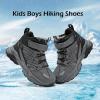 imageJMFCHI Kids Hiking Boots Boys Girls Outdoor Walking Climbing Sneaker Comfortable Nonslip Snow Shoes Hiker Boot Antiskid Steel Buckle Sole8196kgrey