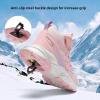 imageJMFCHI Kids Hiking Boots Boys Girls Outdoor Walking Climbing Sneaker Comfortable Nonslip Snow Shoes Hiker Boot Antiskid Steel Buckle Sole8196kpink Purple