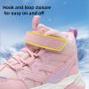 imageJMFCHI Kids Hiking Boots Boys Girls Outdoor Walking Climbing Sneaker Comfortable Nonslip Snow Shoes Hiker Boot Antiskid Steel Buckle Sole8196kpink Purple