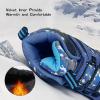 imageJMFCHI Kids Hiking Boots Boys Girls Outdoor Walking Climbing Sneaker Comfortable Nonslip Snow Shoes Hiker Boot Antiskid Steel Buckle SoleBlue