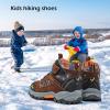 imageJMFCHI Kids Hiking Boots Boys Girls Outdoor Walking Climbing Sneaker Comfortable Nonslip Snow Shoes Hiker Boot Antiskid Steel Buckle SoleBrown