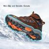 imageJMFCHI Kids Hiking Boots Boys Girls Outdoor Walking Climbing Sneaker Comfortable Nonslip Snow Shoes Hiker Boot Antiskid Steel Buckle SoleBrown