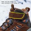 imageJMFCHI Kids Hiking Boots Boys Girls Outdoor Walking Climbing Sneaker Comfortable Nonslip Snow Shoes Hiker Boot Antiskid Steel Buckle SoleBrown
