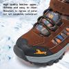 imageJMFCHI Kids Hiking Boots Boys Girls Outdoor Walking Climbing Sneaker Comfortable Nonslip Snow Shoes Hiker Boot Antiskid Steel Buckle SoleBrown