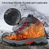 imageJMFCHI Kids Hiking Boots Boys Girls Outdoor Walking Climbing Sneaker Comfortable Nonslip Snow Shoes Hiker Boot Antiskid Steel Buckle SoleRedBlackGrey
