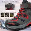 imageJMFCHI Kids Hiking Boots Boys Girls Outdoor Walking Climbing Sneaker Comfortable Nonslip Snow Shoes Hiker Boot Antiskid Steel Buckle SoleRedBlackGrey