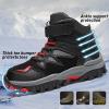 imageJMFCHI Kids Hiking Boots Boys Snow Boots Warm Winter Boots Outdoor Sports Camping Shoes Trekking shoes Climbing Sneakers Girls Walking Boots Ankle Boots Durable Comfortable black size 7