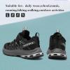 imageJMFCHI Kids Sneakers Boys Girls Tennis Running Shoes Outdoor Hiking Sneaker for Boys Athletic Breathable8185kblackGrey