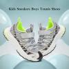 imageJMFCHI Kids Sneakers Boys Girls Tennis Running Shoes Outdoor Hiking Sneaker for Boys Athletic Breathable8185ksliverBrown
