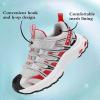 imageJMFCHI Kids Sneakers Boys Girls Tennis Running Shoes Outdoor Hiking Sneaker for Boys Athletic Breathable8185ksliverRed