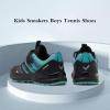 imageJMFCHI Kids Sneakers Boys Girls Tennis Running Shoes Outdoor Hiking Sneaker for Boys Athletic BreathableBlackGreen8227