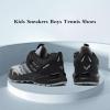 imageJMFCHI Kids Sneakers Boys Girls Tennis Running Shoes Outdoor Hiking Sneaker for Boys Athletic BreathableBlackGrey8227