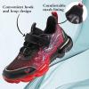 imageJMFCHI Kids Sneakers Boys Girls Tennis Running Shoes Outdoor Hiking Sneaker for Boys Athletic BreathableBlackRed8222qd