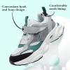 imageJMFCHI Kids Sneakers Boys Girls Tennis Running Shoes Outdoor Hiking Sneaker for Boys Athletic BreathableGreyGreen8225