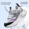 imageJMFCHI Kids Sneakers Boys Girls Tennis Running Shoes Outdoor Hiking Sneaker for Boys Athletic BreathableGreyPurple8225