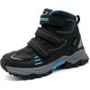 imageJMFCHI Kids Hiking Boots Boys Girls Outdoor Walking Climbing Sneaker Comfortable Nonslip Snow Shoes Hiker Boot Antiskid Steel Buckle Sole3blackBlue