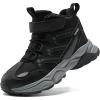 imageJMFCHI Kids Hiking Boots Boys Girls Outdoor Walking Climbing Sneaker Comfortable Nonslip Snow Shoes Hiker Boot Antiskid Steel Buckle Sole8196kblack