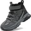 imageJMFCHI Kids Hiking Boots Boys Girls Outdoor Walking Climbing Sneaker Comfortable Nonslip Snow Shoes Hiker Boot Antiskid Steel Buckle Sole8196kgrey