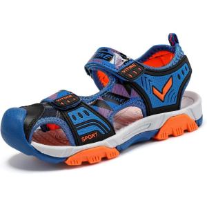 imageJMFCHI Boys Girls Sports Sandals Summer Kids Closed Toe Outdoor Sandals Athletic Water Shoes Sandals Child Pool Beach Sandals Quick Drying Slip ResistantBlackBlue8036