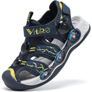 imageJMFCHI Boys Girls Sports Sandals Summer Kids Closed Toe Outdoor Sandals Athletic Water Shoes Sandals Child Pool Beach Sandals Quick Drying Slip Resistant8153blueYellow