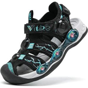 imageJMFCHI Boys Girls Sports Sandals Summer Kids Closed Toe Outdoor Sandals Athletic Water Shoes Sandals Child Pool Beach Sandals Quick Drying Slip Resistant8153blackBlue