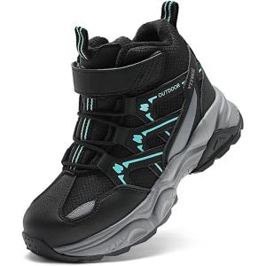 imageJMFCHI Kids Hiking Boots Boys Girls Outdoor Walking Climbing Sneaker Comfortable Nonslip Snow Shoes Hiker Boot Antiskid Steel Buckle Sole8196kblack Blue