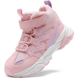 imageJMFCHI Kids Hiking Boots Boys Girls Outdoor Walking Climbing Sneaker Comfortable Nonslip Snow Shoes Hiker Boot Antiskid Steel Buckle Sole8196kpink Purple