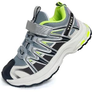 imageJMFCHI Kids Sneakers Boys Girls Tennis Running Shoes Outdoor Hiking Sneaker for Boys Athletic Breathable8185ksliverBrown