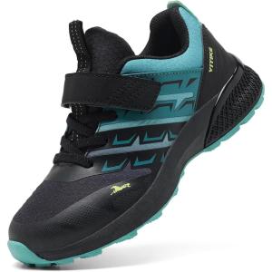 imageJMFCHI Kids Sneakers Boys Girls Tennis Running Shoes Outdoor Hiking Sneaker for Boys Athletic BreathableBlackGreen8227