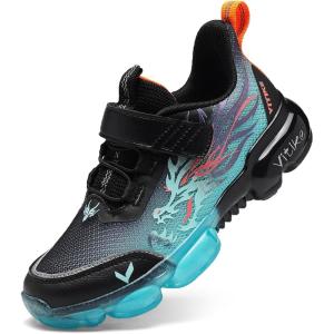 imageJMFCHI Kids Sneakers Boys Girls Tennis Running Shoes Outdoor Hiking Sneaker for Boys Athletic BreathableBlackOraneBlue8222qd