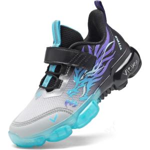imageJMFCHI Kids Sneakers Boys Girls Tennis Running Shoes Outdoor Hiking Sneaker for Boys Athletic BreathableGreyBlackBlue8222qd