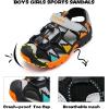 imageJMFCHI Boys Girls Sports Sandals Summer Kids Closed Toe Outdoor Sandals Athletic Water Shoes Sandals Child Pool Beach Sandals Quick Drying Slip Resistant8009blackGrey