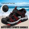 imageJMFCHI Boys Girls Sports Sandals Summer Kids Closed Toe Outdoor Sandals Athletic Water Shoes Sandals Child Pool Beach Sandals Quick Drying Slip ResistantBlackRed8109