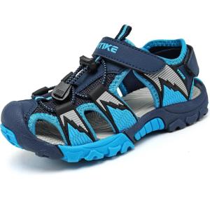 imageJMFCHI Boys Girls Sports Sandals Summer Kids Closed Toe Outdoor Sandals Athletic Water Shoes Sandals Child Pool Beach Sandals Quick Drying Slip Resistant8009greyBlue