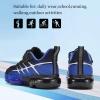 imageJMFCHI Kids Sneakers Boys Girls Tennis Running Shoes Outdoor Hiking Sneaker for Boys Athletic BreathableBlackDrak Blue8267