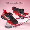 imageJMFCHI Kids Sneakers Boys Girls Tennis Running Shoes Outdoor Hiking Sneaker for Boys Athletic BreathableBlackRed8267