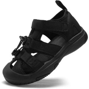 imageJMFCHI Boys Girls Sports Sandals Summer Kids Closed Toe Outdoor Sandals Athletic Water Shoes Sandals Child Pool Beach Sandals Quick Drying Slip Resistant2520black