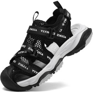 imageJMFCHI Boys Girls Sports Sandals Summer Kids Closed Toe Outdoor Sandals Athletic Water Shoes Sandals Child Pool Beach Sandals Quick Drying Slip Resistant8266blackWhite