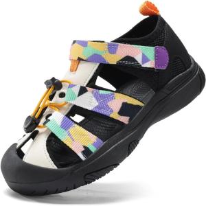 imageJMFCHI Boys Girls Sports Sandals Summer Kids Closed Toe Outdoor Sandals Athletic Water Shoes Sandals Child Pool Beach Sandals Quick Drying Slip Resistant2520blackPurpleColorful