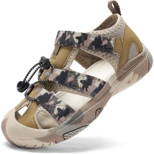 imageJMFCHI Boys Girls Sports Sandals Summer Kids Closed Toe Outdoor Sandals Athletic Water Shoes Sandals Child Pool Beach Sandals Quick Drying Slip Resistant2520brownGreen