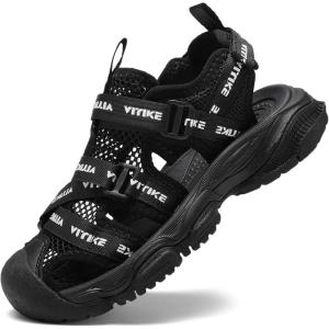imageJMFCHI Boys Girls Sports Sandals Summer Kids Closed Toe Outdoor Sandals Athletic Water Shoes Sandals Child Pool Beach Sandals Quick Drying Slip Resistant8266black
