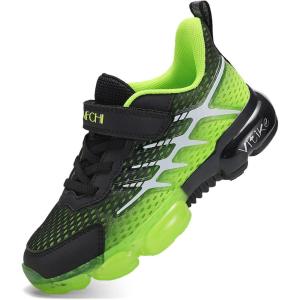 imageJMFCHI Kids Sneakers Boys Girls Tennis Running Shoes Outdoor Hiking Sneaker for Boys Athletic BreathableBlackGreen8267